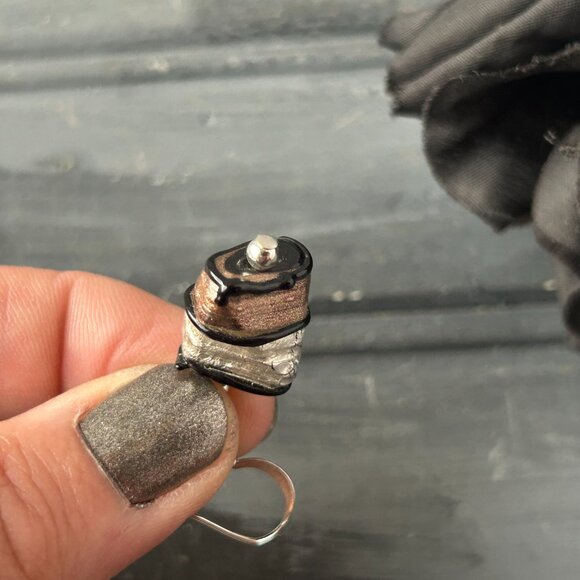 Silver + Copper Earrings - Picture 4 of 8